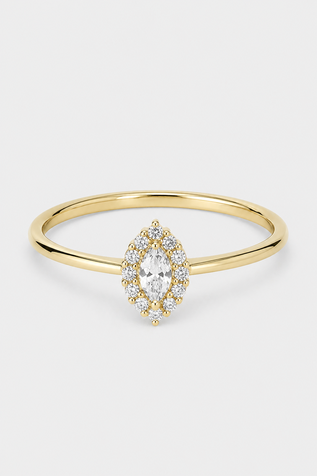 Pear Halo Ring · Yellow Gold · Setup