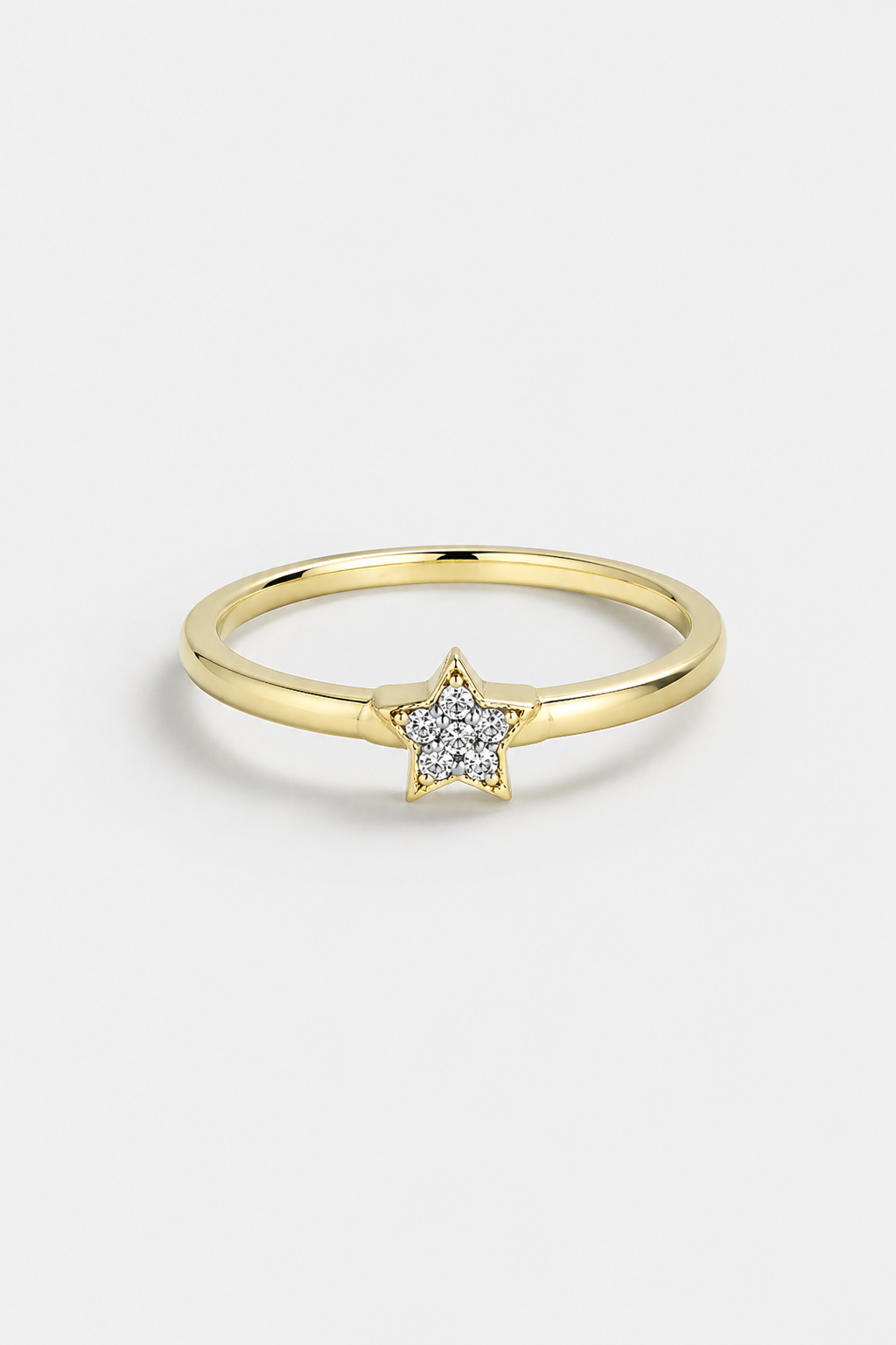 Star Pave Ring · Yellow Gold · Setup