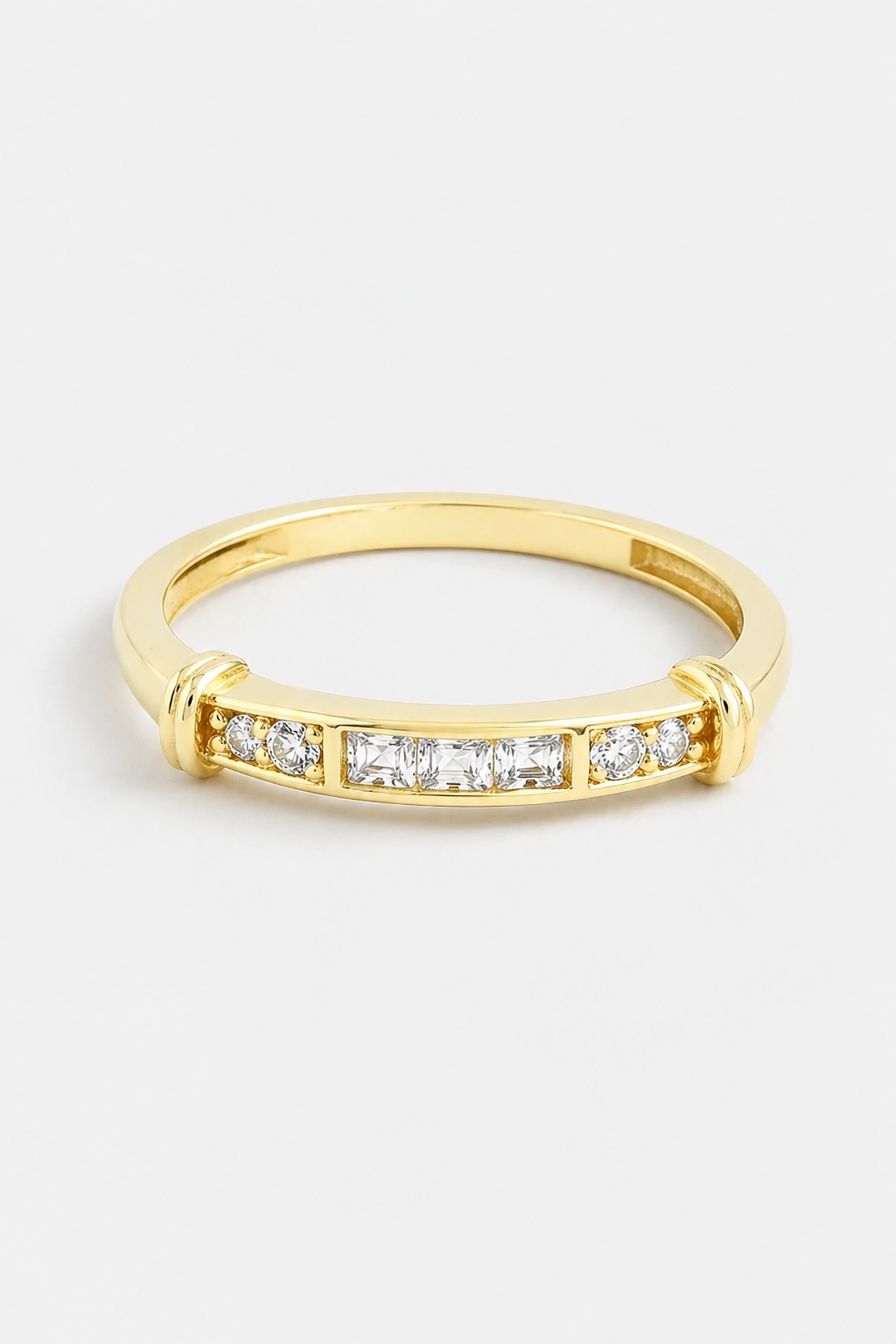 Bar Pave Ring · Yellow Gold · Setup