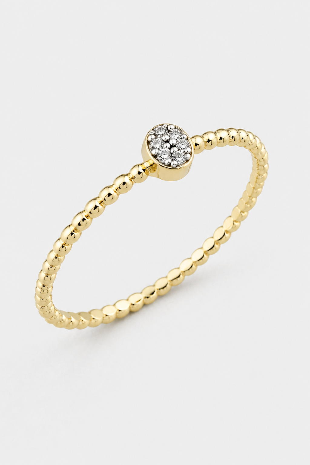Beaded Oval Cluster Ring · Yellow Gold · Setup 6