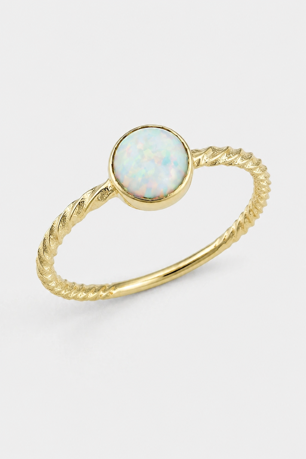 Opal Bezel Ring · Yellow Gold · Setup 6