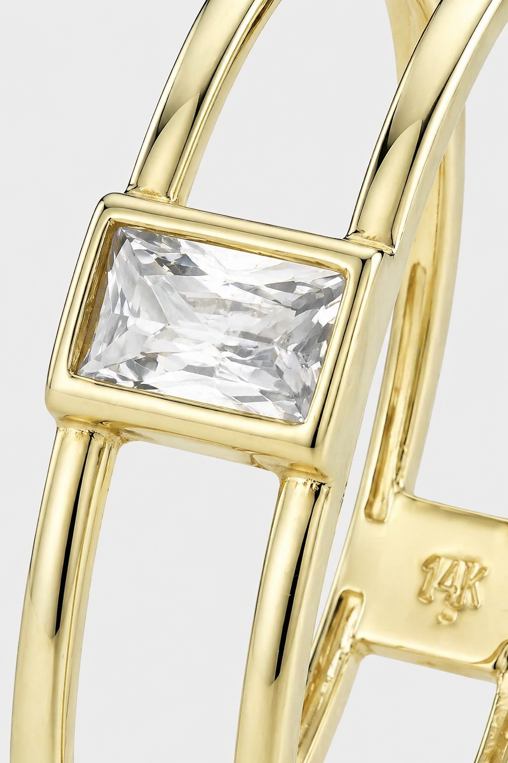 Double Band Baguette Ring · Yellow Gold · Setup 2
