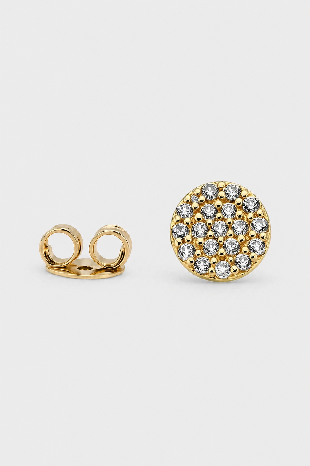 Pave Disc Studs · Yellow Gold · Prompt 4