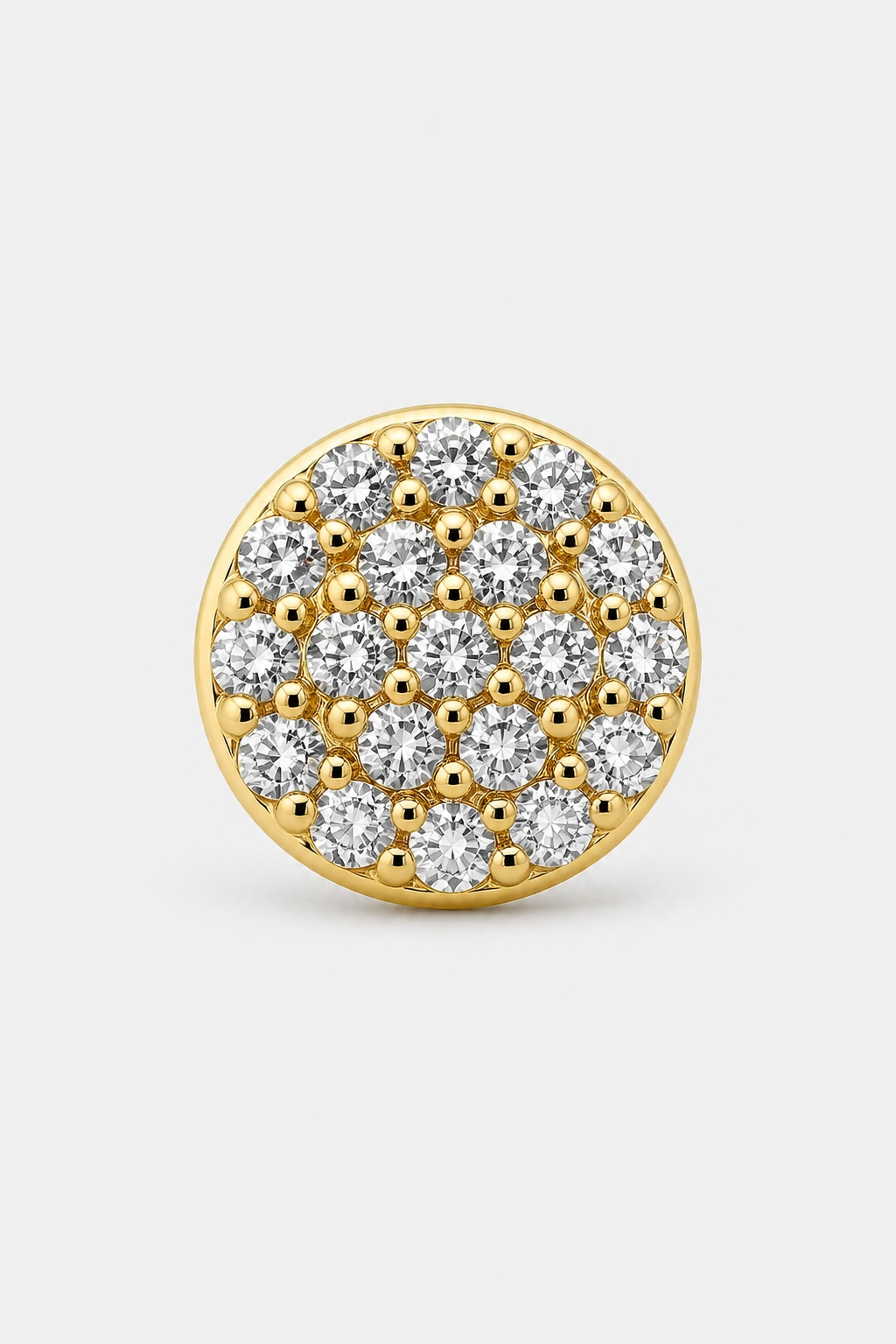 Pave Disc Studs · Yellow Gold · Prompt 3