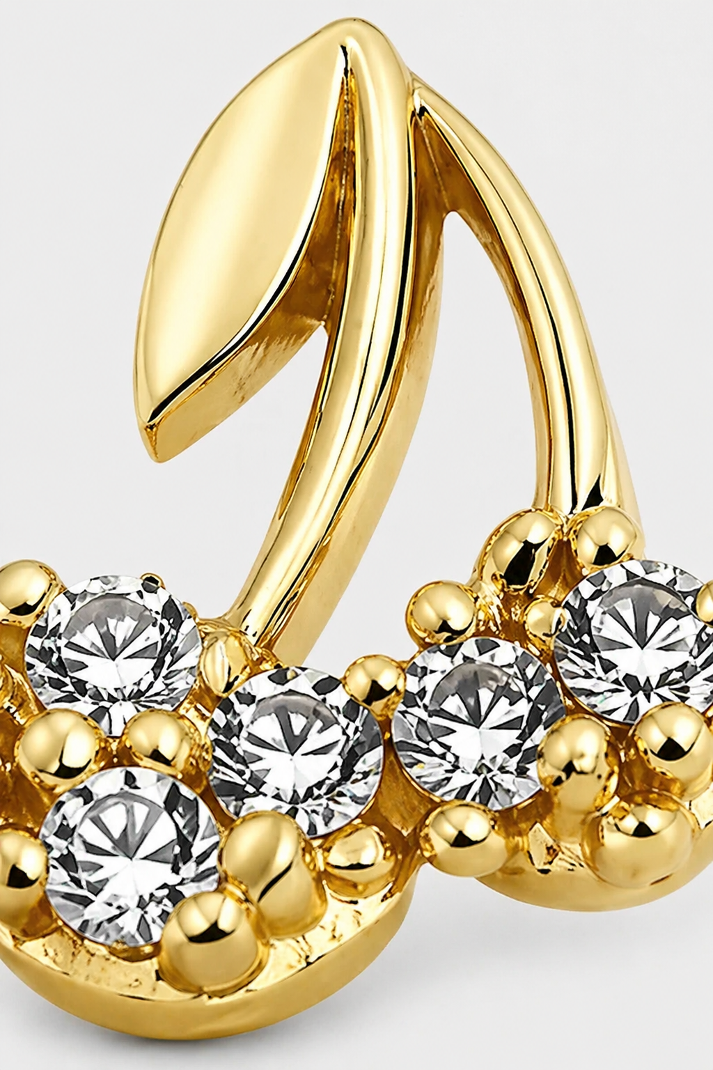 Cherry Trio Studs · Yellow Gold · Setup