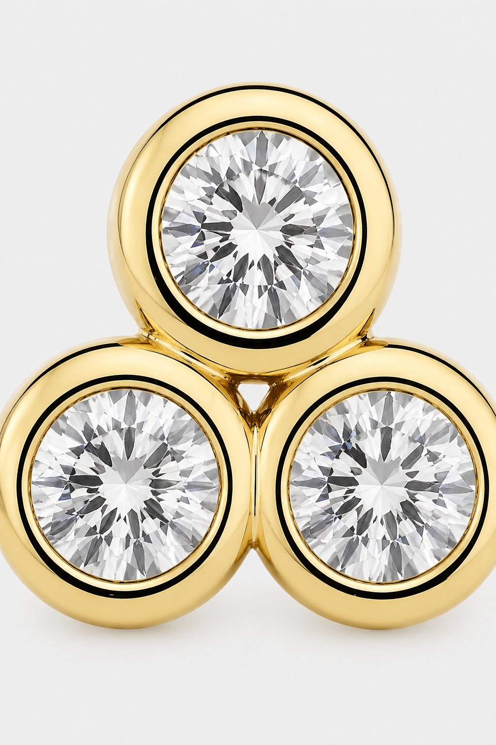 Trio Cluster Studs · Yellow Gold · Setup