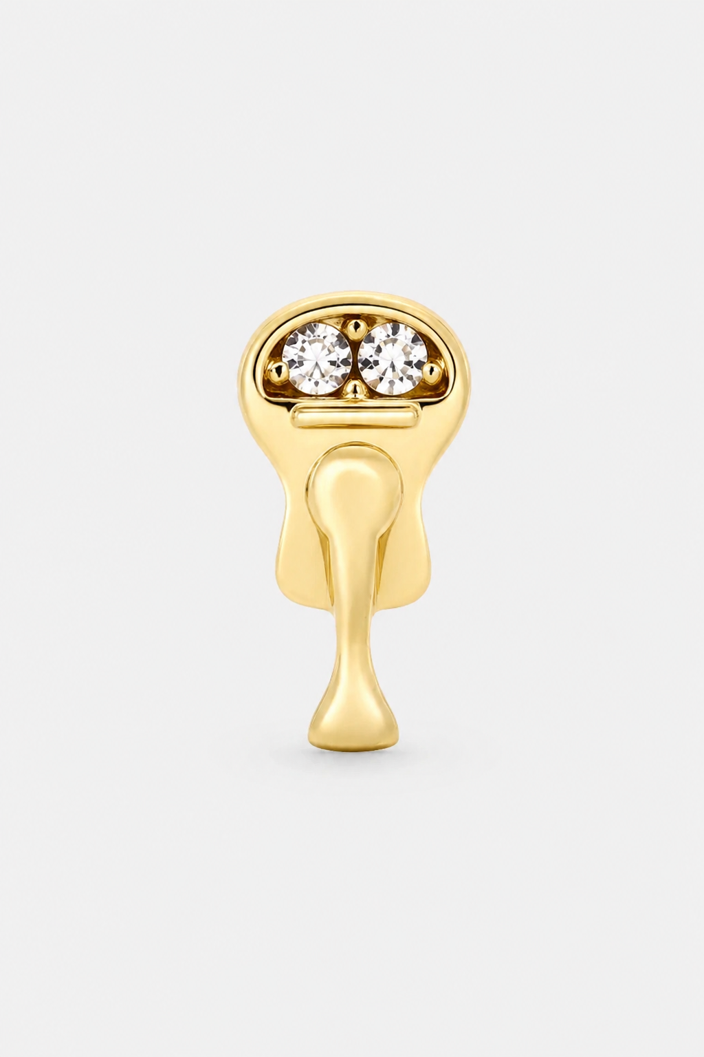 14k Gold Flatback Piercing mit Keyhole-Motiv · Yellow Gold · Setup 2