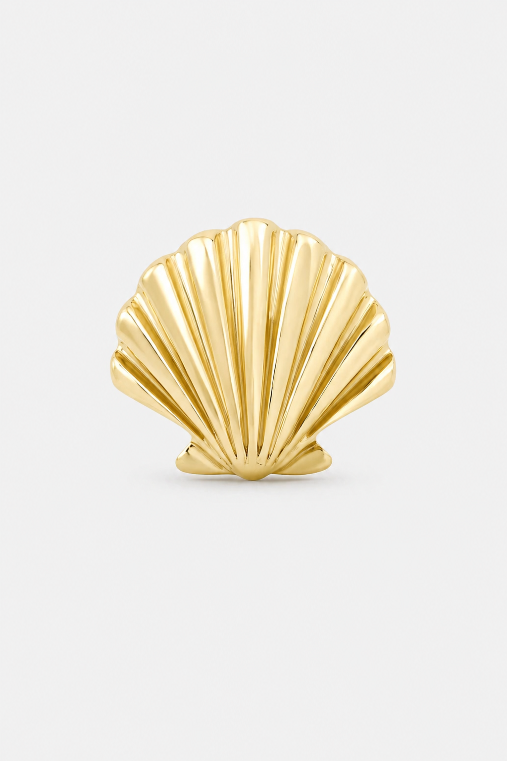 14k Gold Flatback Piercing mit Muschelmotiv · Yellow Gold · Setup 2