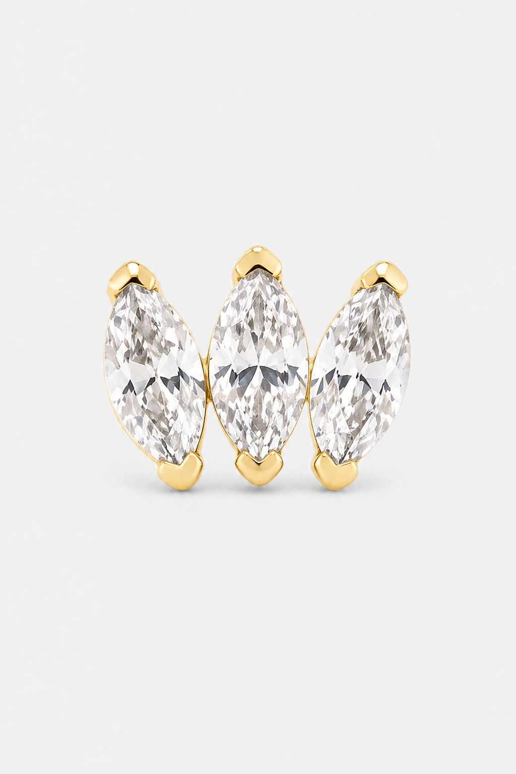 Marquise Trio Flatback · Yellow Gold · Setup 2