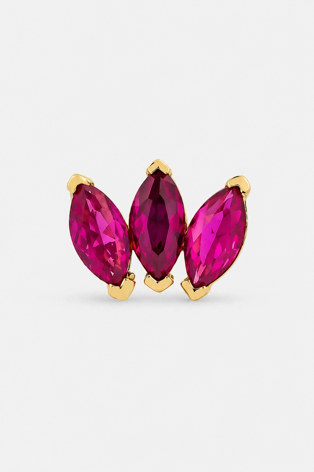 Pink Marquise Trio Flatback · Yellow Gold · Setup 2