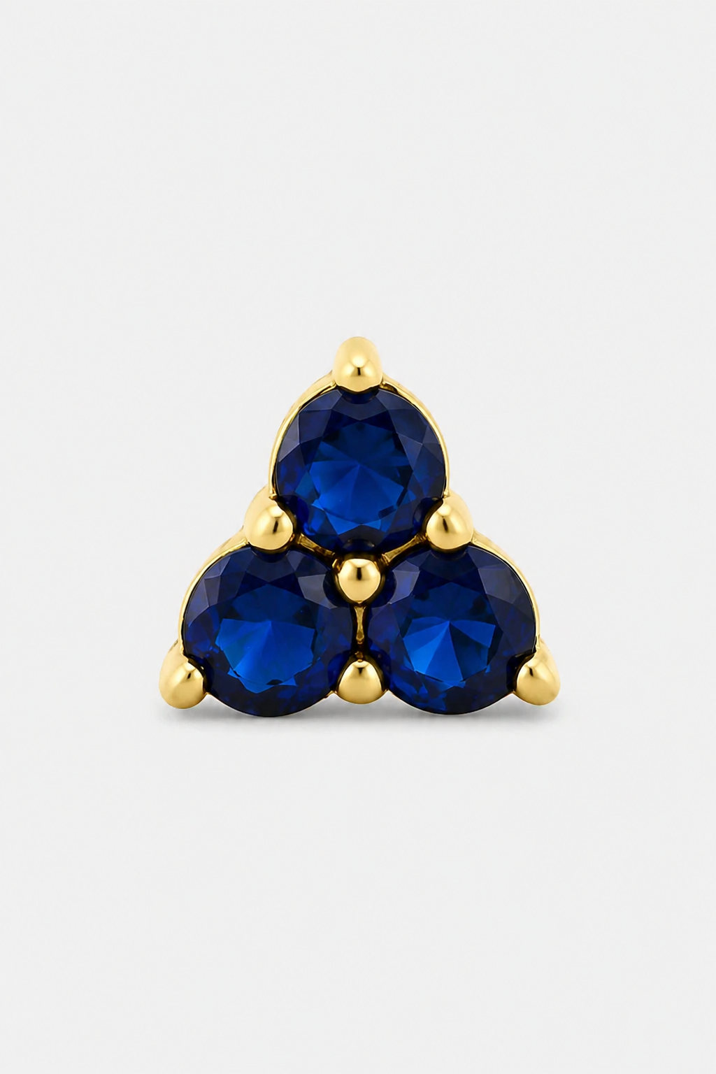 Blue Trio Cluster Flatback · Yellow Gold · Setup 2