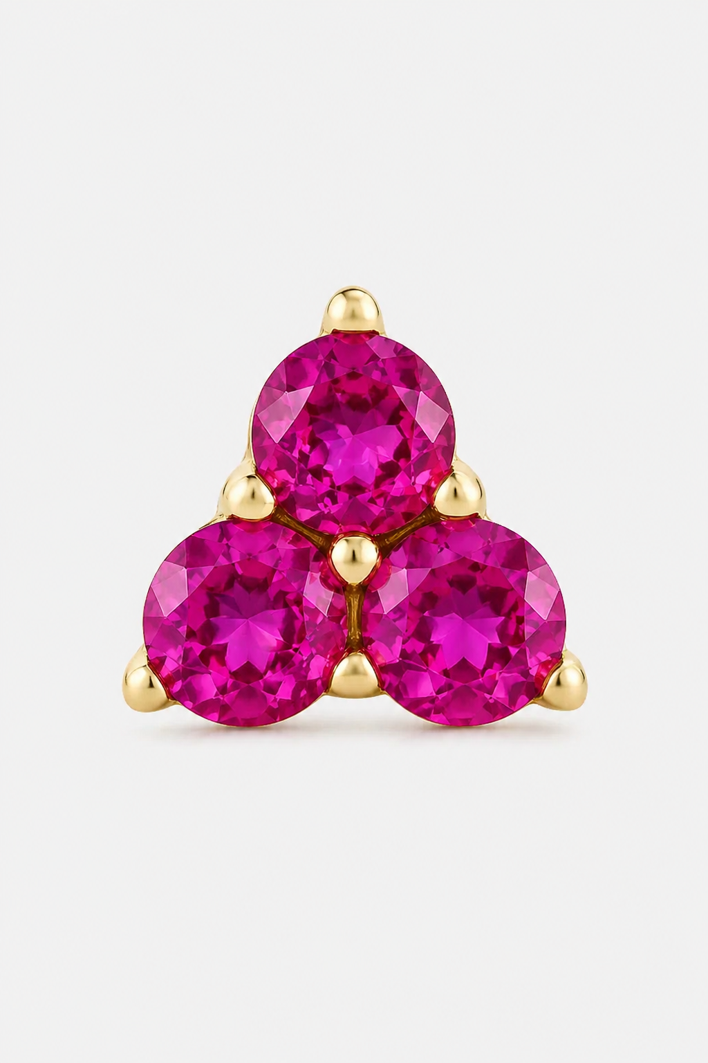 Pink Trio Cluster Flatback · Yellow Gold · Setup 2