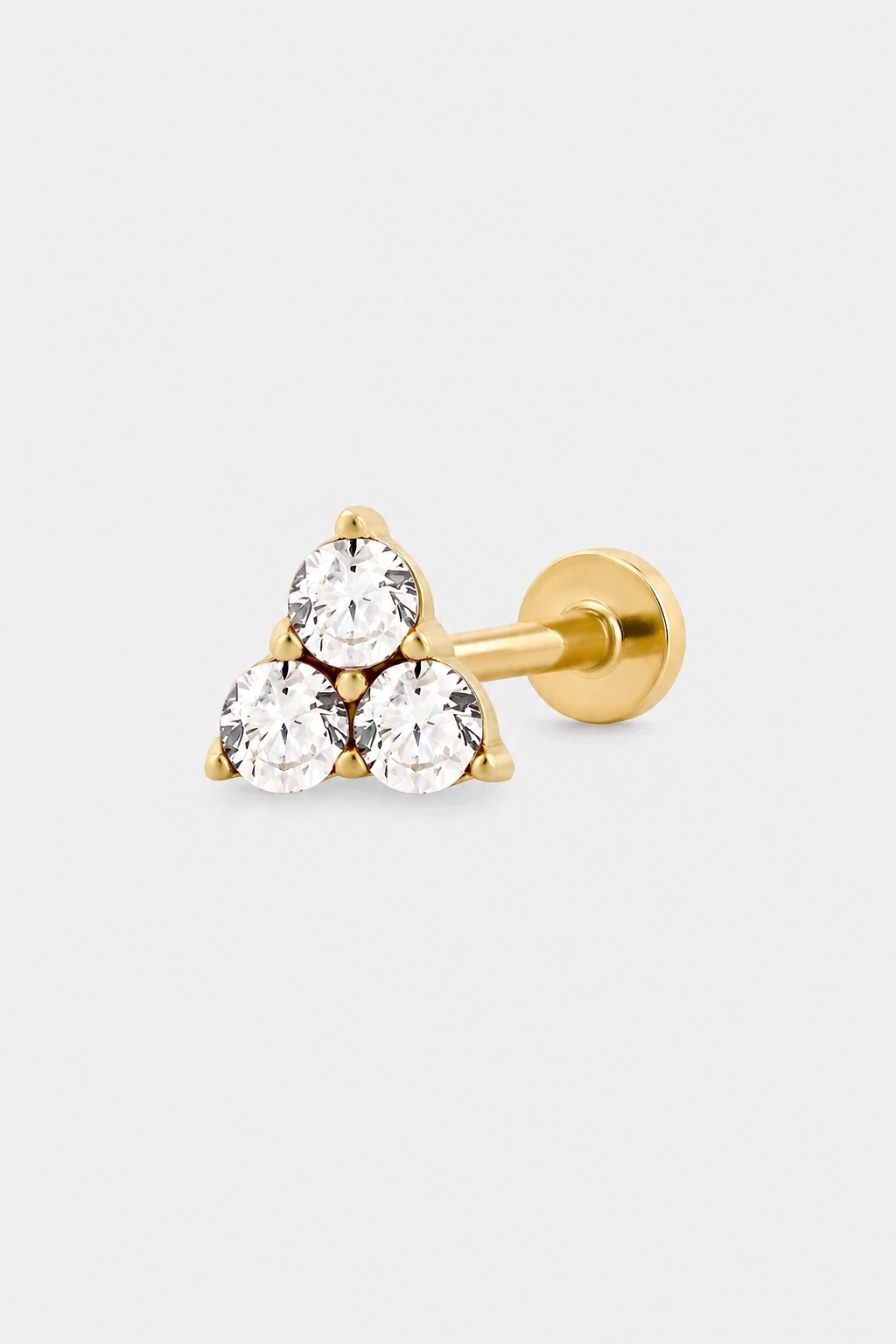 Crystal Trio Cluster Flatback · Yellow Gold · Setup 3