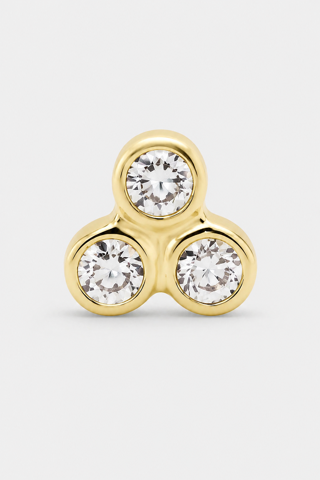 Tiny Trio Cluster Flatback · Yellow Gold · Setup 2