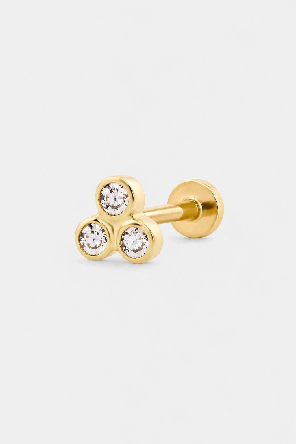 Tiny Trio Cluster Flatback · Yellow Gold · Setup 3