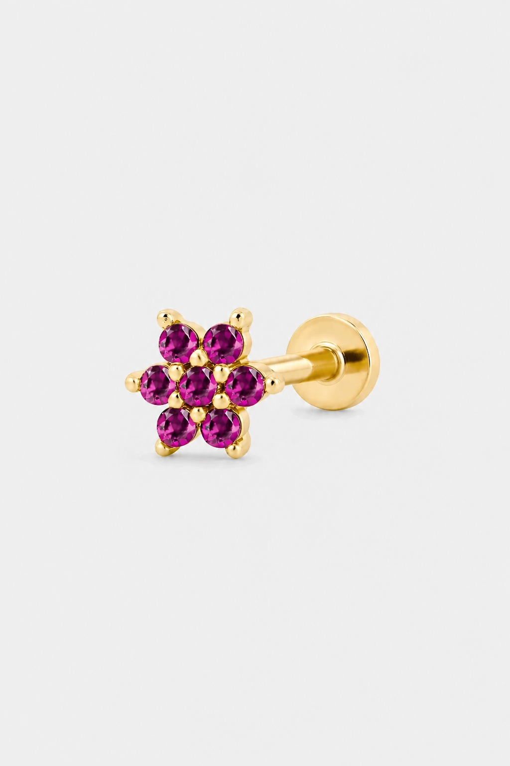 Pink Bloom Flatback · Yellow Gold · Setup 3
