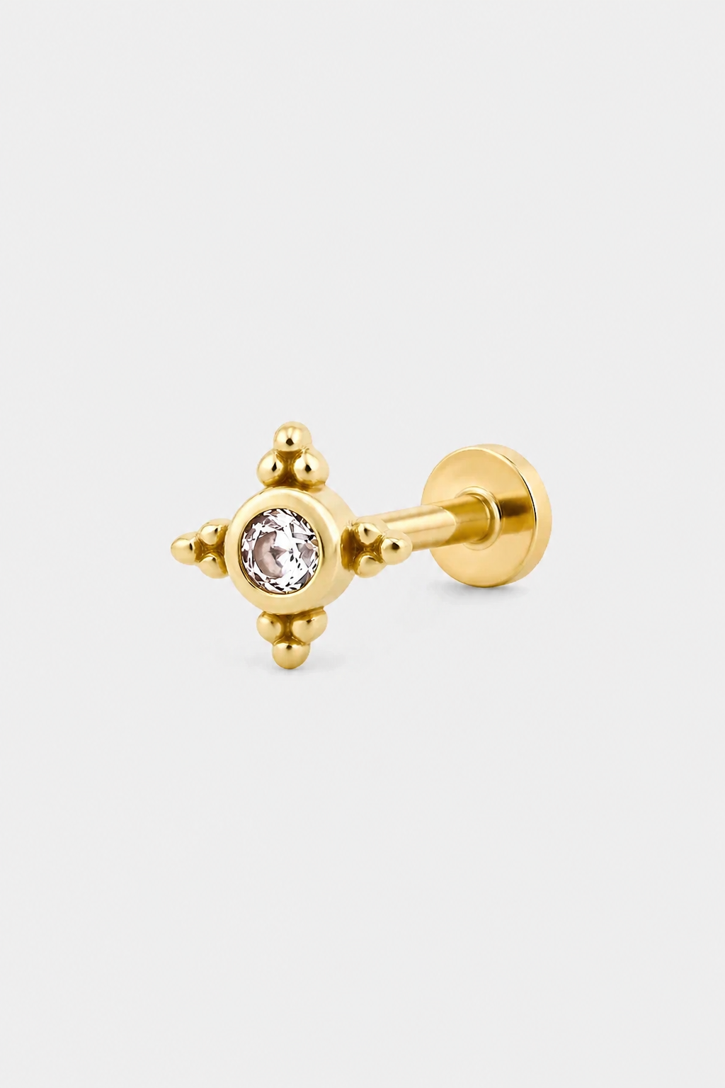 Tiny Starburst Flatback · Yellow Gold · Setup 3