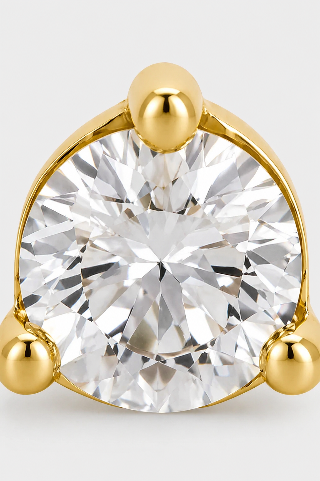 Three Prong Solitaire Flatback · Yellow Gold · Setup 4