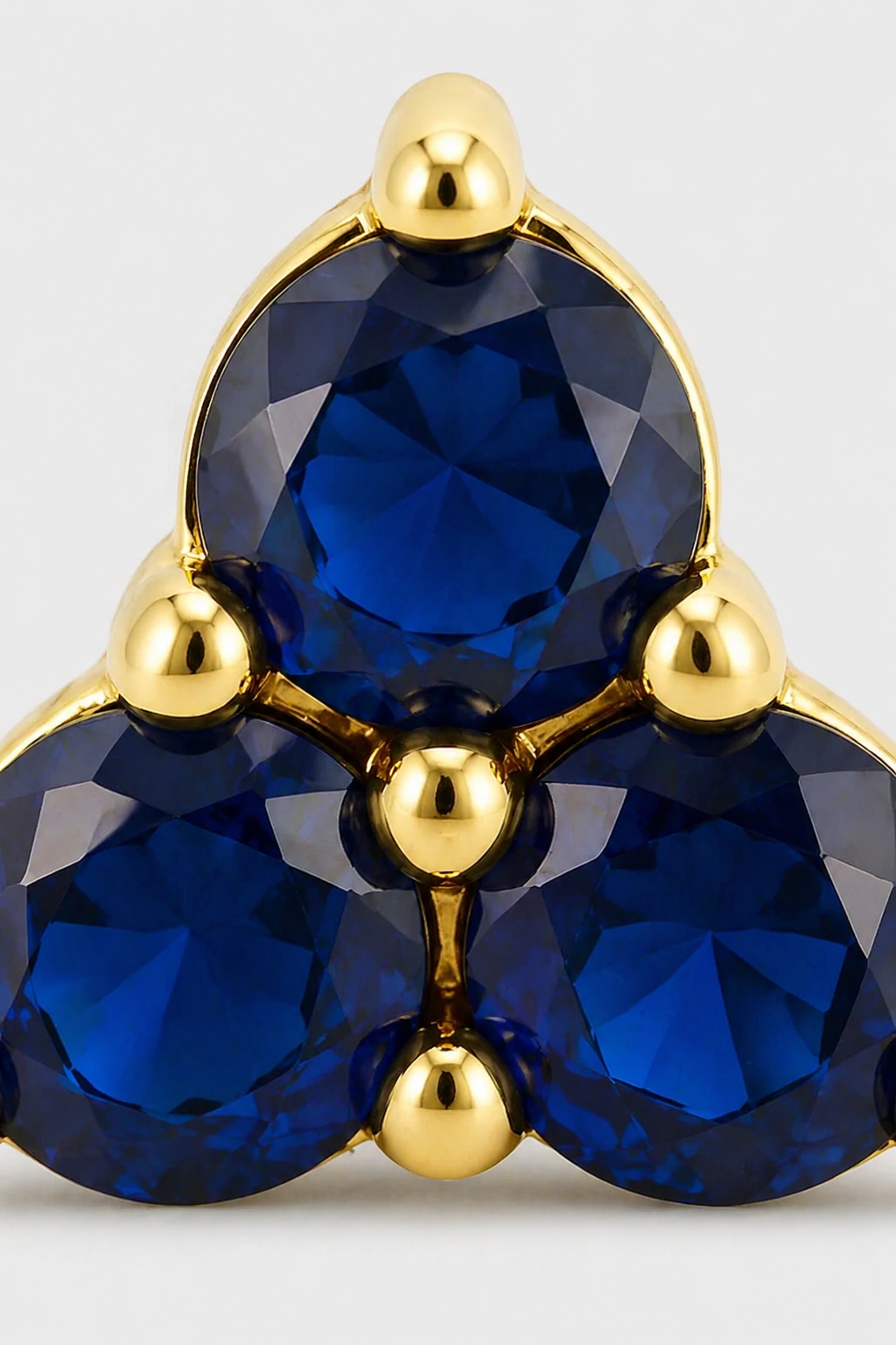 Blue Trio Cluster Flatback · Yellow Gold · Setup 4