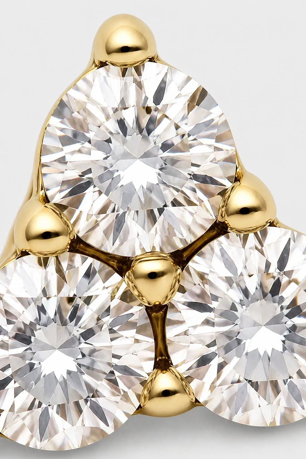 Crystal Trio Cluster Flatback · Yellow Gold · Setup 4