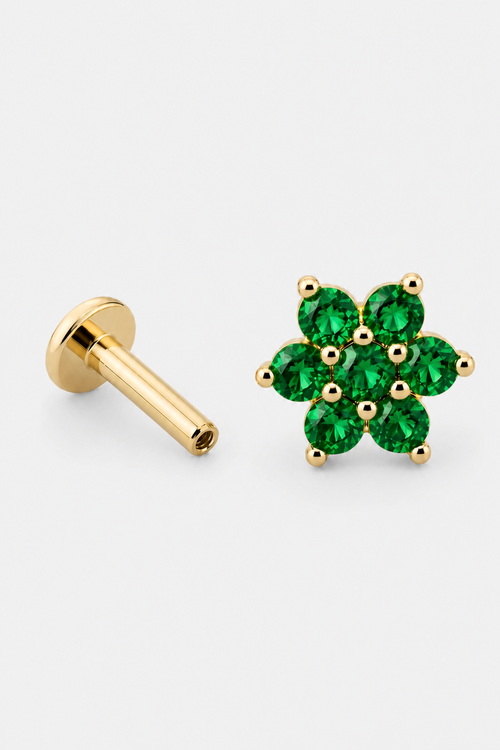 14k Gold Flatback Piercing mit poliertem Gold-Finish · Yellow Gold · Setup [mj-base:001-0047] [mj-variant:001] [mj-role:product_gallery] [mj-rank:0]