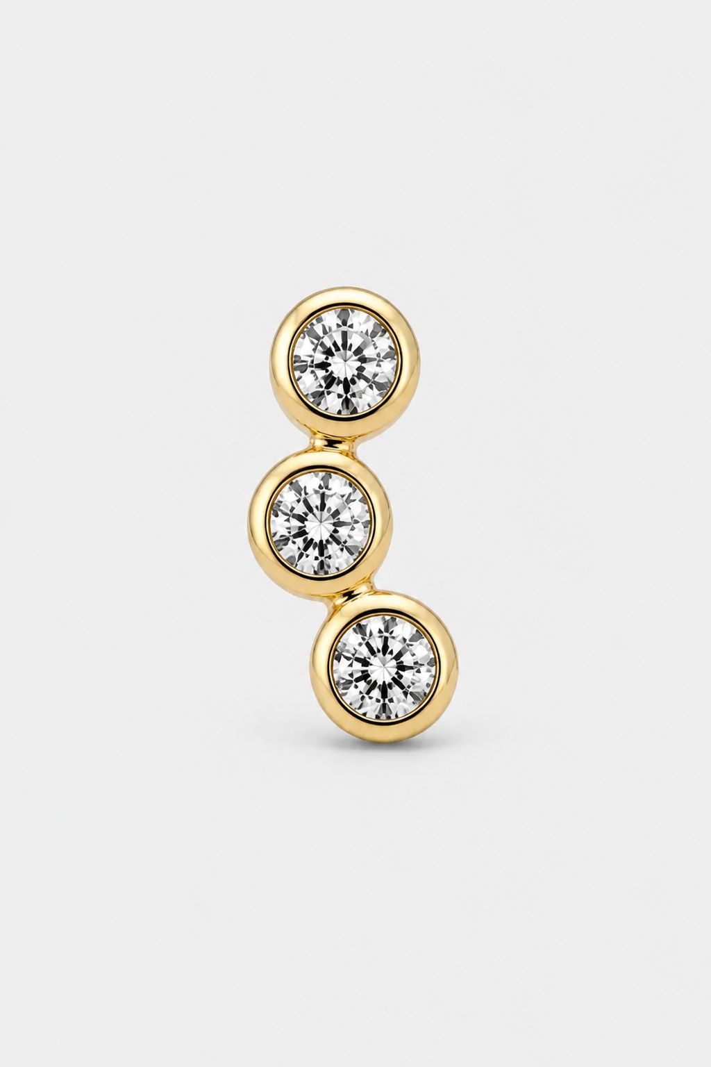 Three Stone Studs · Yellow Gold · Prompt 3