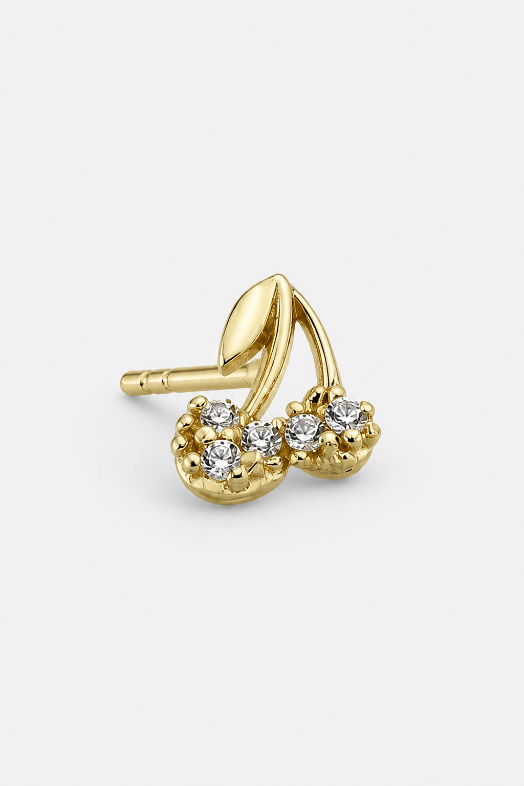 Cherry Trio Studs · Yellow Gold · Setup 2