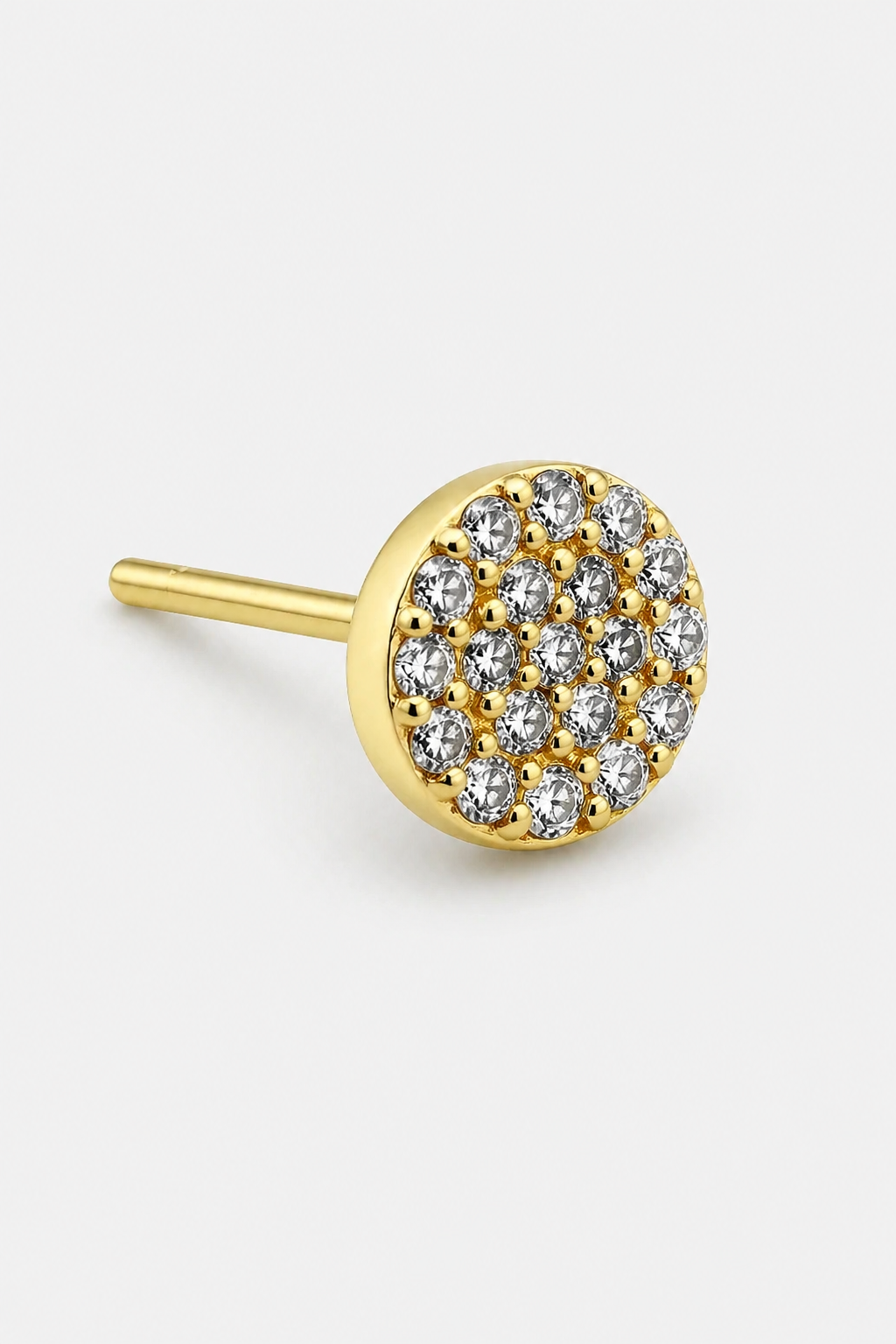 Pave Disc Studs · Yellow Gold · Setup 2