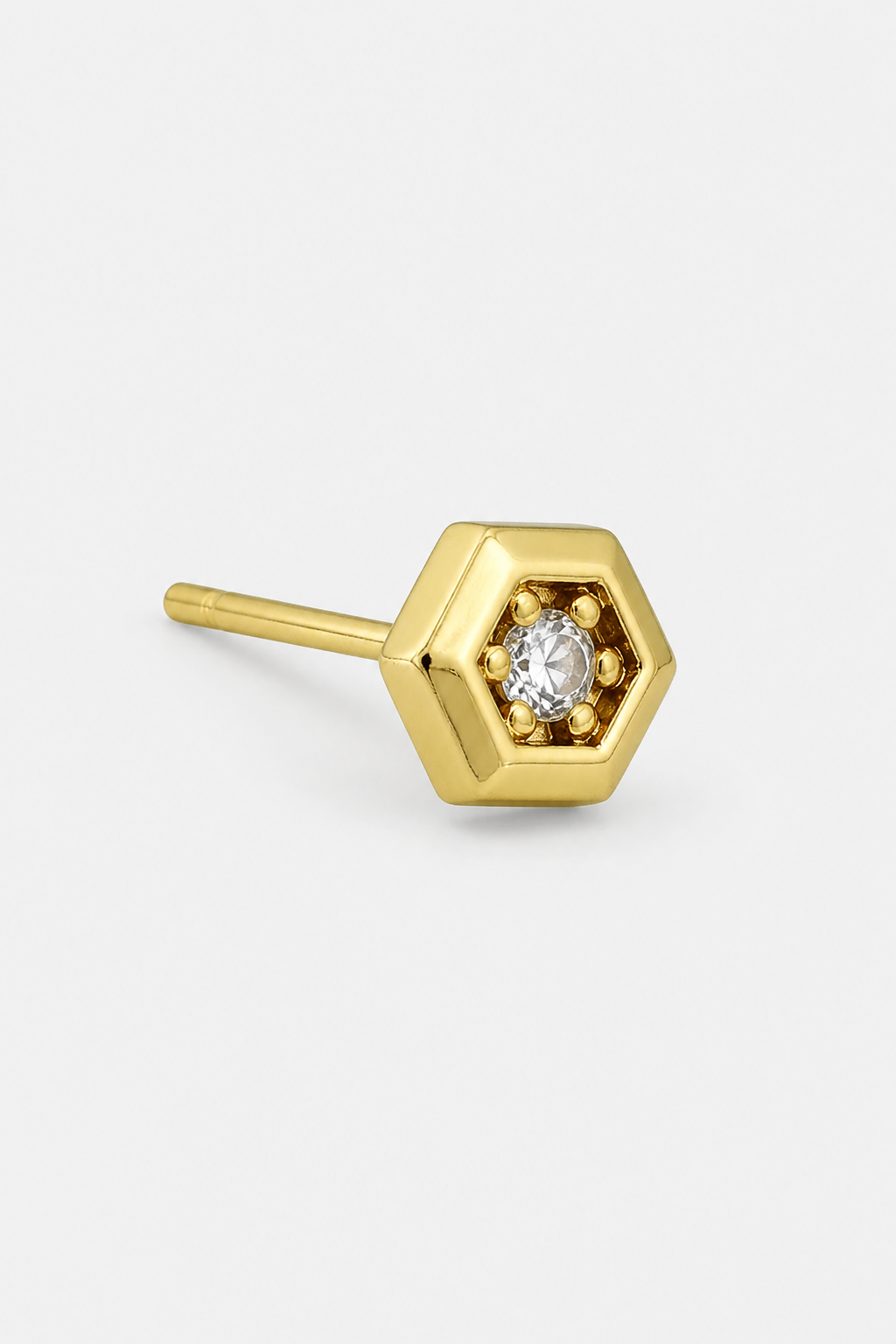 Hexagon Studs · Yellow Gold · Setup 2