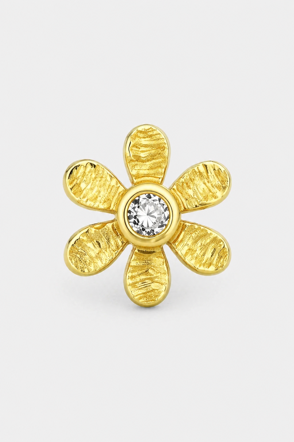 Textured Bloom Studs · Yellow Gold · Prompt 3
