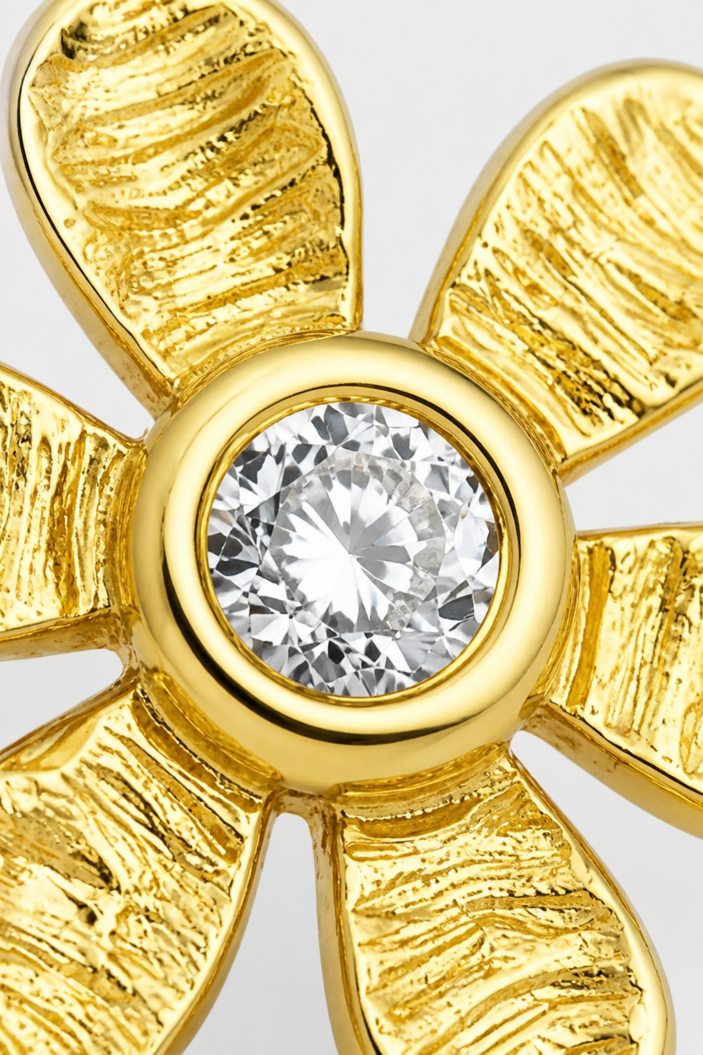 Textured Bloom Studs · Yellow Gold · Setup