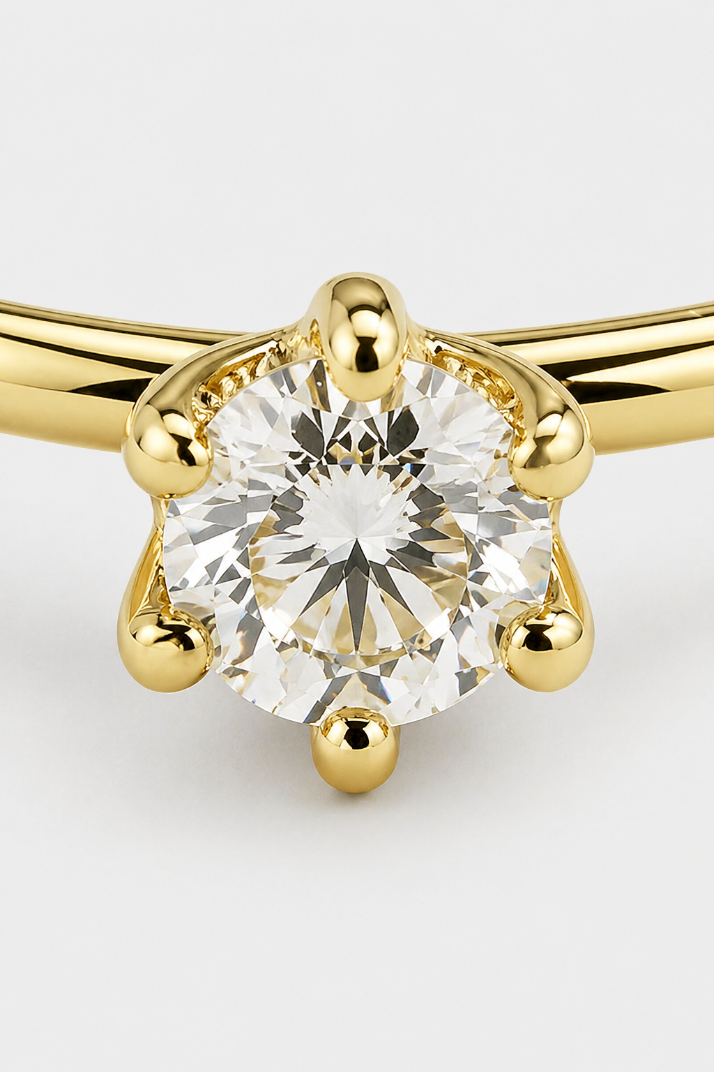Six Prong Solitaire Ring · Yellow Gold · Setup 2