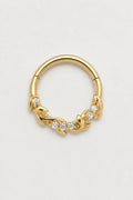 14k Gold Piercing Clicker mit Blattmotiv · Yellow Gold · Studio 1/3 Guided [mj-base:003-0012] [mj-variant:001] [mj-role:variant_main] [mj-rank:0]