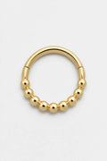 14k Gold Piercing Clicker mit Kugelstruktur · Yellow Gold · Studio 1/3 Guided [mj-base:003-0017] [mj-variant:001] [mj-role:variant_main] [mj-rank:0]
