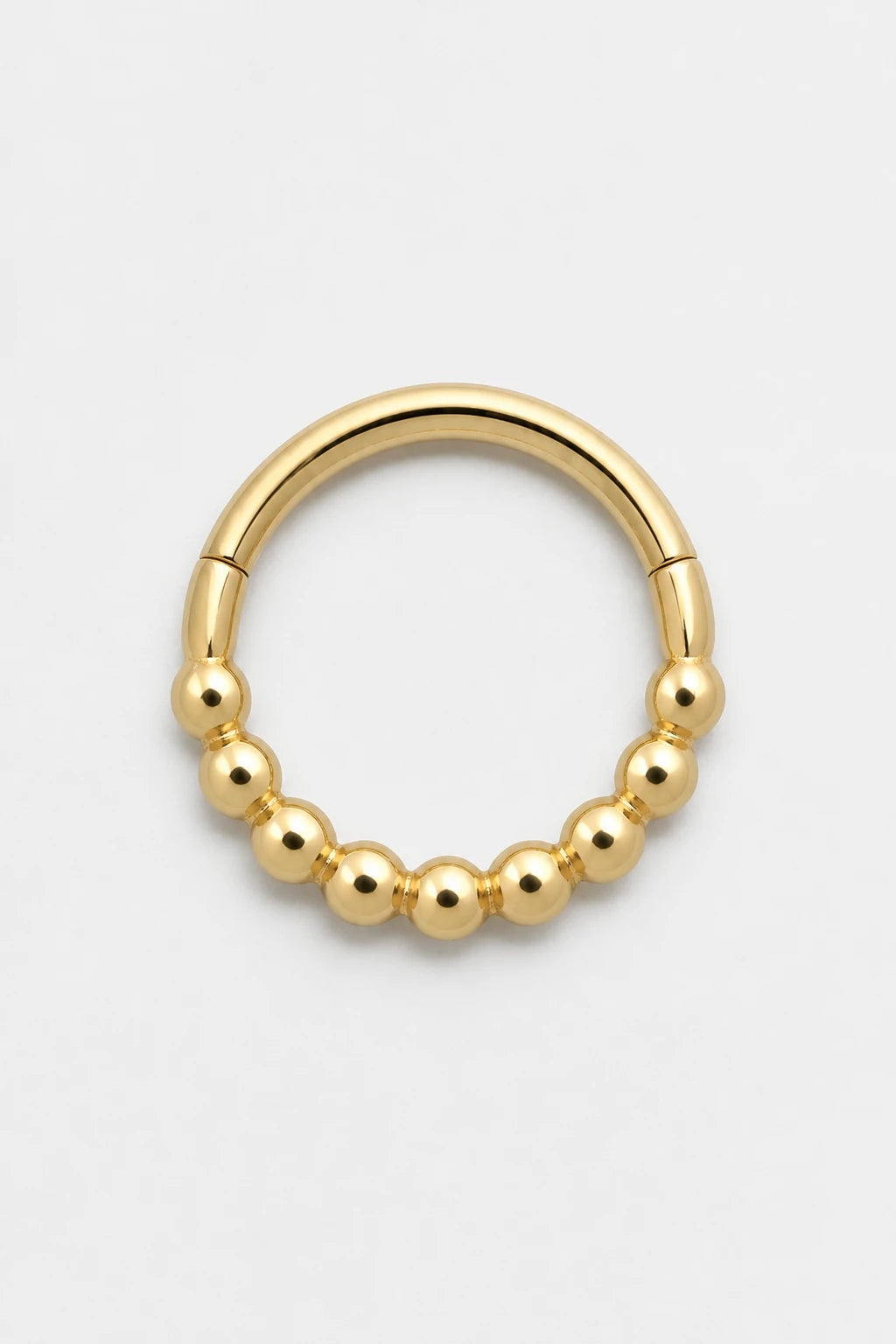 14k Gold Piercing Clicker mit Kugelstruktur · Yellow Gold · Studio 1/3 Guided