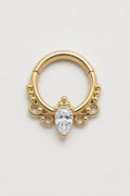 14k Gold Piercing Clicker mit Tropfen-Zirkonia · Yellow Gold · Studio 1/3 Guided [mj-base:003-0022] [mj-variant:001] [mj-role:variant_main] [mj-rank:0]