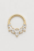 14k Gold Piercing Clicker mit Zirkonia-Cluster · Yellow Gold · Studio 1/3 Guided [mj-base:003-0004] [mj-variant:001] [mj-role:variant_main] [mj-rank:0]