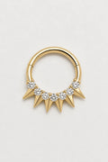 14k Gold Piercing Clicker mit klaren Zirkonia · Yellow Gold · Studio 1/3 Guided [mj-base:003-0027] [mj-variant:001] [mj-role:variant_main] [mj-rank:0]