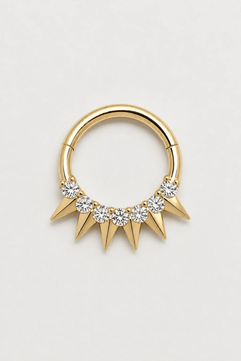 14k Gold Piercing Clicker mit klaren Zirkonia · Yellow Gold · Studio 1/3 Guided