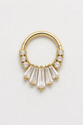 14k Gold Piercing Clicker mit Baguette-Zirkonia · Yellow Gold · Studio 1/3 Guided [mj-base:003-0029] [mj-variant:001] [mj-role:variant_main] [mj-rank:0]