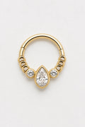 14k Gold Piercing Clicker mit Tropfen-Zirkonia · Yellow Gold · Studio 1/3 Guided [mj-base:003-0030] [mj-variant:001] [mj-role:variant_main] [mj-rank:0]