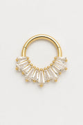 14k Gold Piercing Clicker mit Baguette-Zirkonia · Yellow Gold · Studio 1/3 Guided [mj-base:003-0032] [mj-variant:001] [mj-role:variant_main] [mj-rank:0]