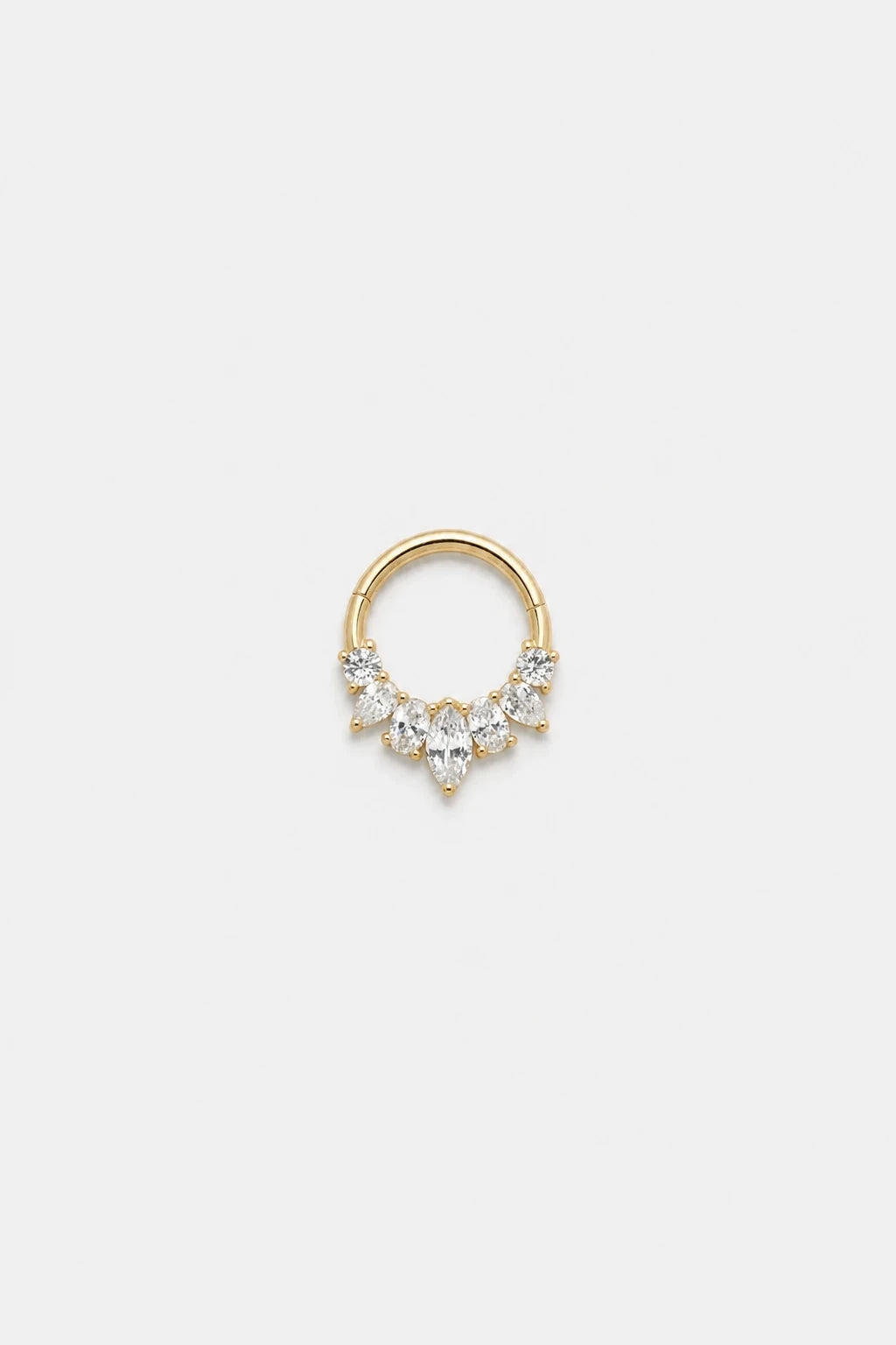 14k Gold Piercing Clicker mit Zirkonia-Cluster · Yellow Gold · Studio 4/5 Wide