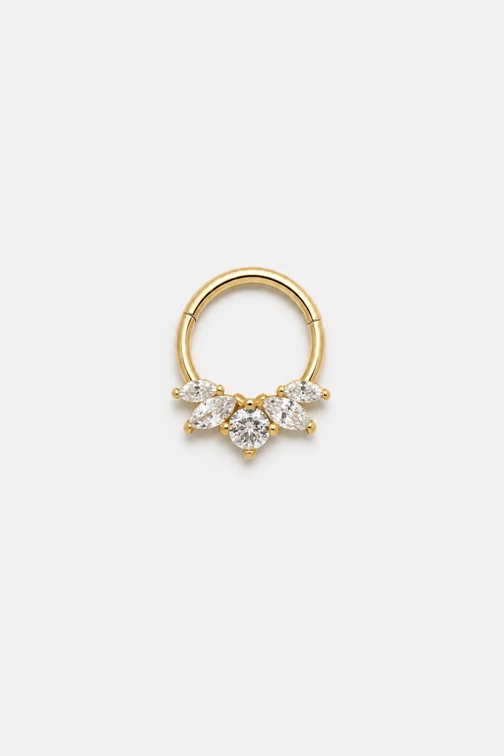 14k Gold Piercing Clicker mit Marquise-Zirkonia · Yellow Gold · Studio 4/5 Wide