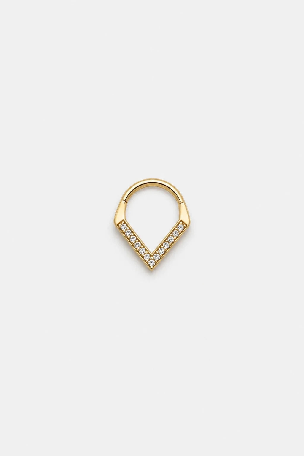 14k Gold Piercing Clicker mit V-Form · Yellow Gold · Studio 4/5 Wide