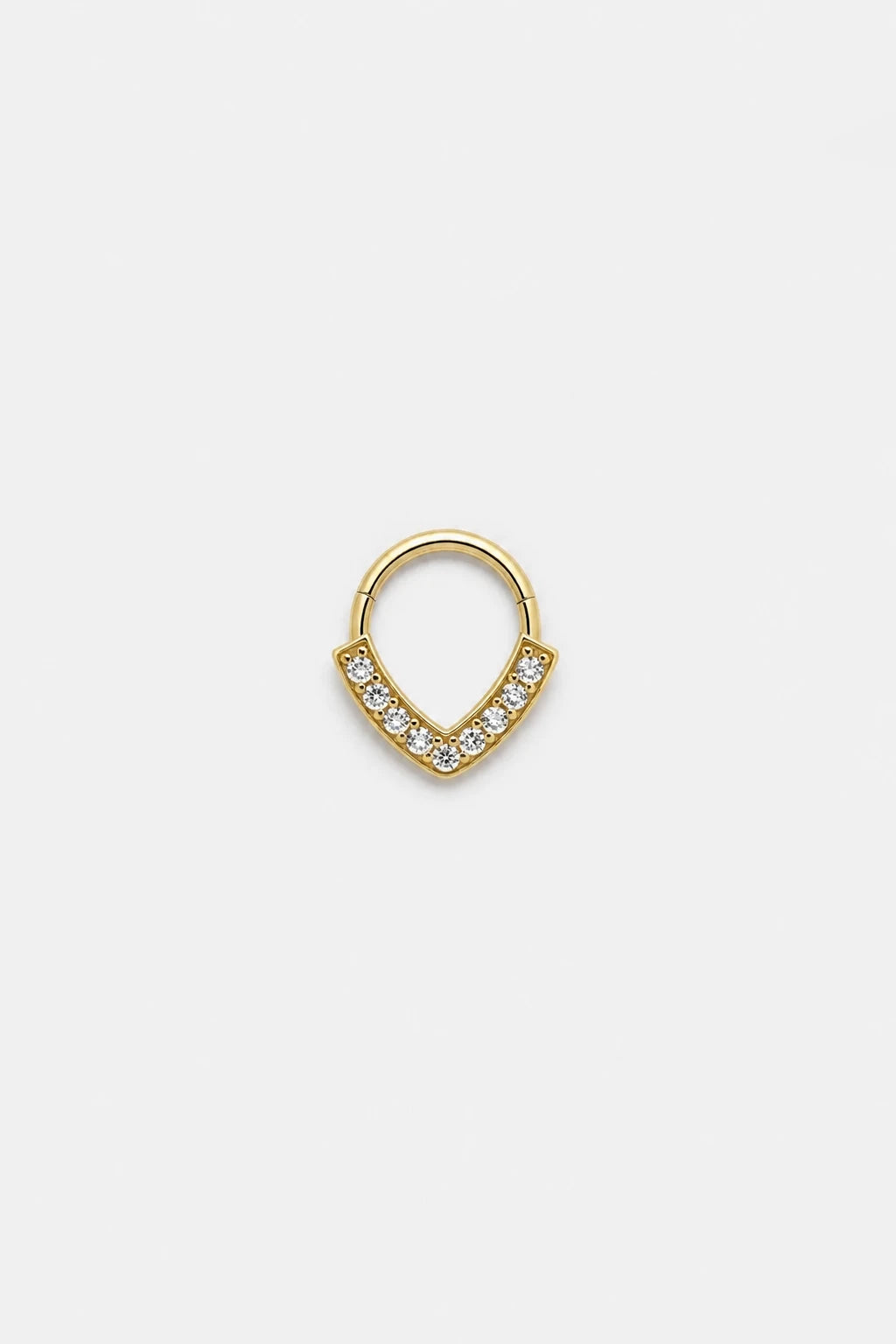 14k Gold Piercing Clicker mit V-Form · Yellow Gold · Studio 4/5 Wide