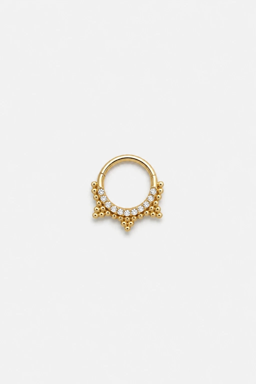 14k Gold Piercing Clicker mit Kugelstruktur · Yellow Gold · Studio 4/5 Wide