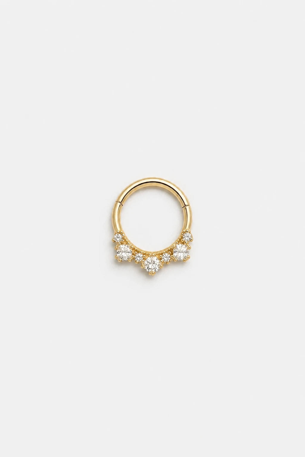 14k Gold Piercing Clicker mit klaren Zirkonia · Yellow Gold · Studio 4/5 Wide