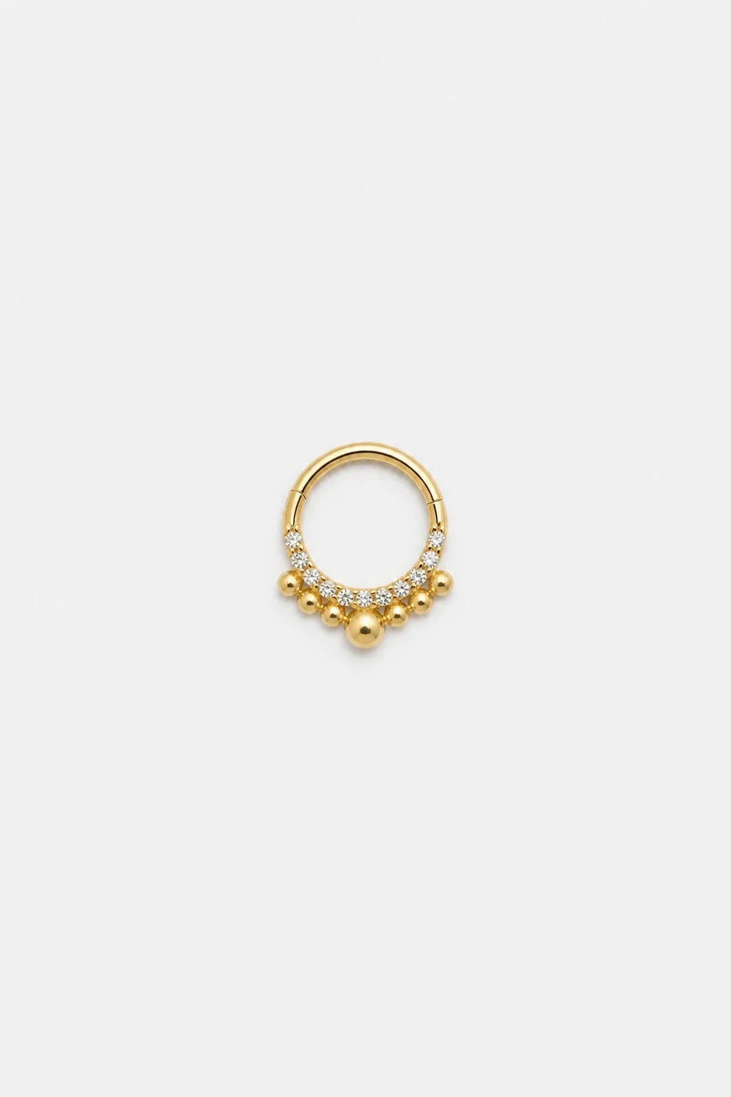 14k Gold Piercing Clicker mit Zirkonia-Cluster · Yellow Gold · Studio 4/5 Wide