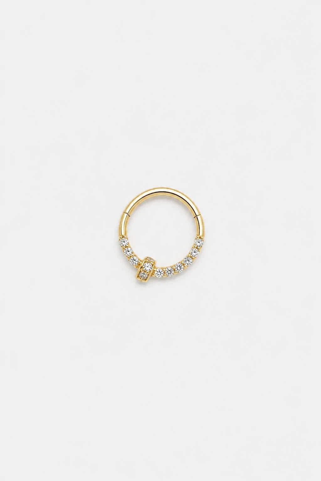 14k Gold Piercing Clicker mit Pavé-Zirkonia · Yellow Gold · Studio 4/5 Wide